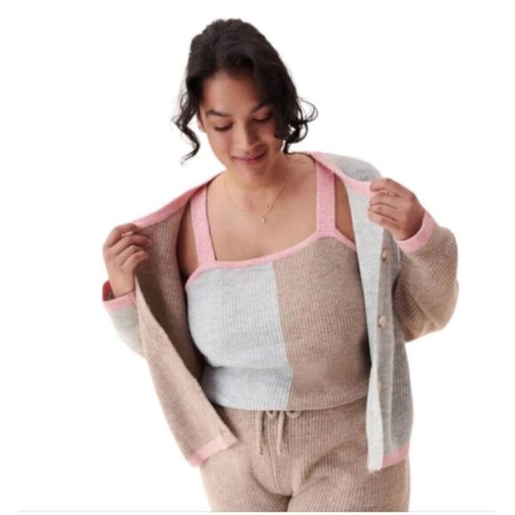 Anthropologie Sweaters - Anthropologie Saturday Sunday Lounge set‎ Top Cardigan size M Taupe Gray